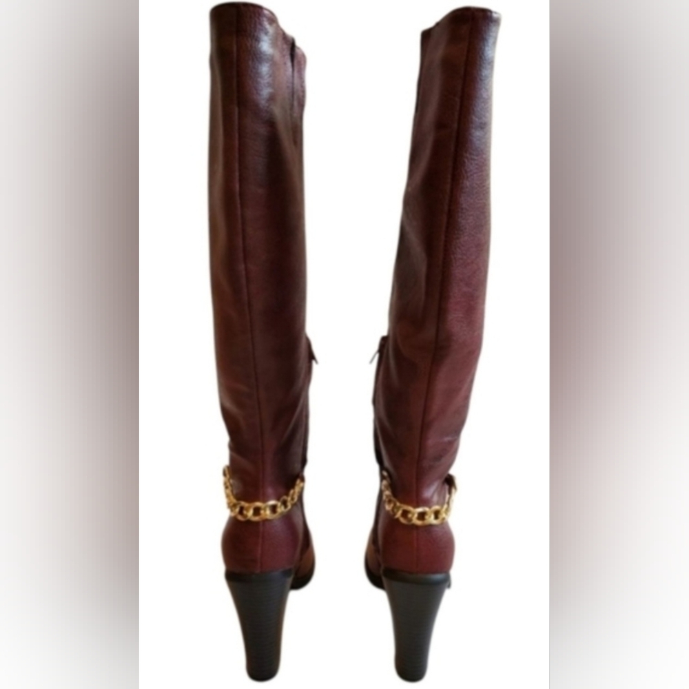 Leila Stone "Salina" Knee High Wine Colored Boots NWOB - Picture 5 of 6